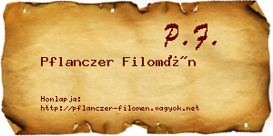 Pflanczer Filomén névjegykártya